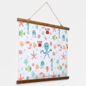 Zee Wereldpatroon Hangend Wandkleed (Gebogen)