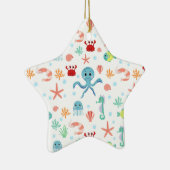 Zee Wereldpatroon Keramisch Ornament (Rechts)