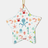 Zee Wereldpatroon Keramisch Ornament (Links)