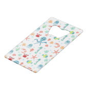 Zee Wereldpatroon Kredietkaart Flessenopener (Achterkant Gekanteld)