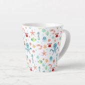 Zee Wereldpatroon Latte Mok (Rechterhoek)