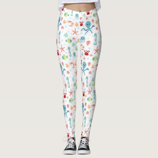 Zee Wereldpatroon Leggings (Voorkant)