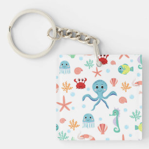 Zee Wereldpatroon Sleutelhanger