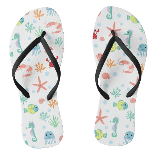 Zee Wereldpatroon Teenslippers (Voetbed)