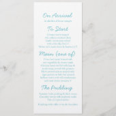 Zee wervelt strand blauw wit bruiloft menu (Achterkant)