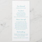 Zee Wervelt Zeester Blauw Wit Trouwdiner Menu (Achterkant)