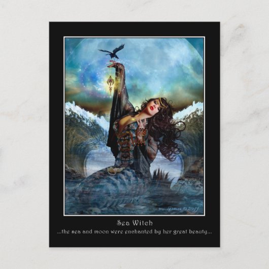 Zee Witch Digital Art Briefkaart (Voorkant)