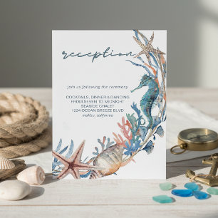 Zee Wreath Beach Weddenschap Reception Informatiekaartje