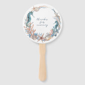 Zee Wreath | Waterverf Beach Weddenschap Handwaaier (Achterkant)