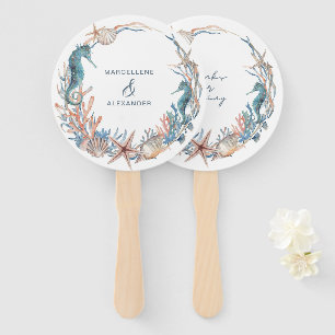 Zee Wreath Waterverf Beach Weddenschap Handwaaier