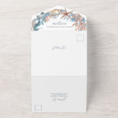 Zee Wreath | Zeepaardje en Schelpen Strand All In One Uitnodiging (Buitenkant)