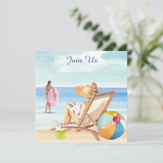 *~* Zee Zand Sun Beach AR29 Generic ANY EVENT DIY Kaart (Staand voorkant)