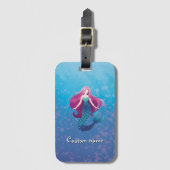  Zee Zeemeermin gepersonaliseerd Bagagelabel (Voorkant (verticaal))