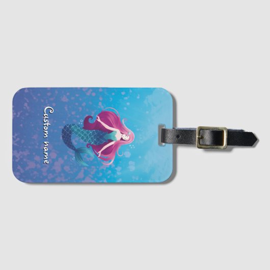 Zee Zeemeermin gepersonaliseerd Bagagelabel (Voorkant (horizontaal))
