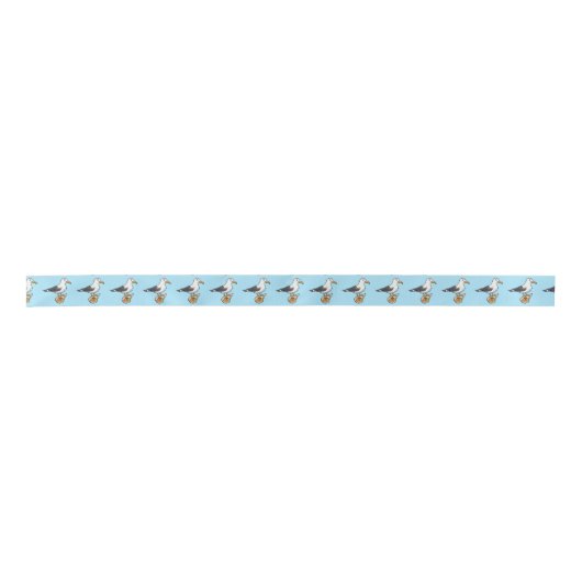 zee zeemeeuw op een zeeschip lint (Voorkant)