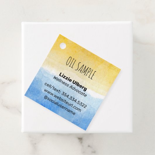 Zee & Zonnelandschap Essentiële Oliemonster Bedankjes Labels (In situ)