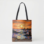 Zee Zonneweideliggend Canvas tas Landschap (Voorkant)