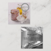 Zee zout orchideeën spa bloemenmassage aromatherap vierkante visitekaartje (Voorkant / Achterkant)