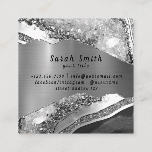 Zee zout orchideeën spa bloemenmassage aromatherap vierkante visitekaartje (Achterkant)