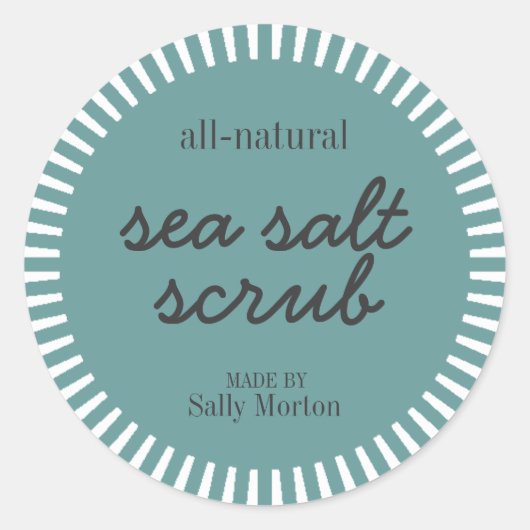 Zee zout scrub ronde label Sjabloon (Voorkant)