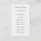 zee, zwart-wit visitekaartje (Achterkant)