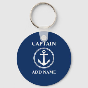 Zeeanker Kapitein Add Name of het Blauw van de Sleutelhanger