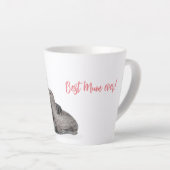 zeebaars, baby en zeehonden, "Best mum ever" laten Latte Mok (Rechterhoek)