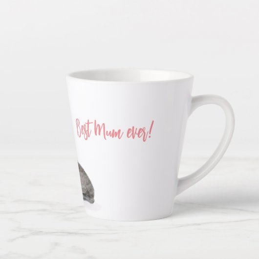 zeebaars, baby en zeehonden, "Best mum ever" laten Latte Mok (Rechts)