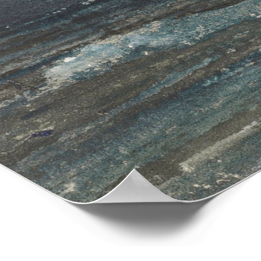  zeebaars donkerblauw-oceaanAntiek Poster (Hoek)