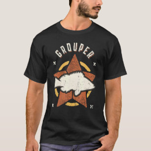 Zeebaars Vis Vintage Retro Klassiek Dier T-shirt