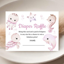 Zeebaby Shower Meisje Roze Luier Raffle