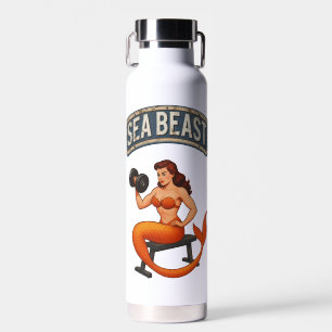 Zeebeest Fitness Mermaid Retro Pin-Up Fitness Ui Waterfles