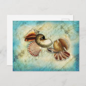  zeeblauw briefkaart (Voorkant / Achterkant)