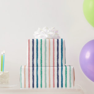 Zeebries Strepen Cadeaupapier