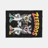 Zeebros Cute Zebra Duo Design For Zebros Lovers  Fleece Deken (Voorkant (Horizontaal))