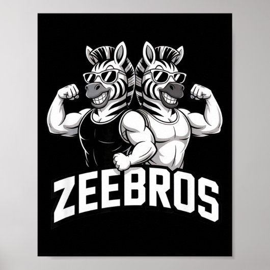 Zeebros Cute Zebra Duo Design For Zebros Lovers  Poster (Voorkant)