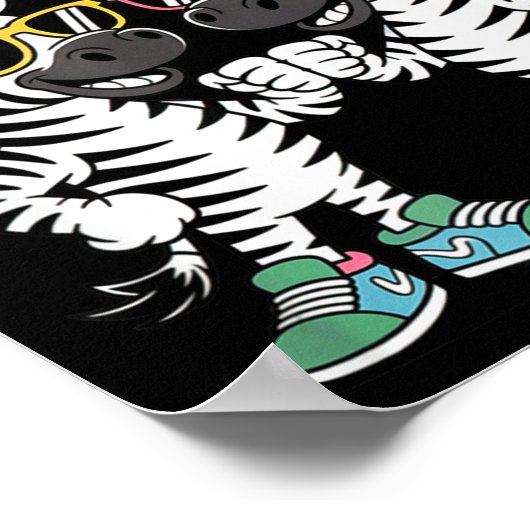 Zeebros Cute Zebra Duo Design For Zebros Lovers  Poster (Hoek)