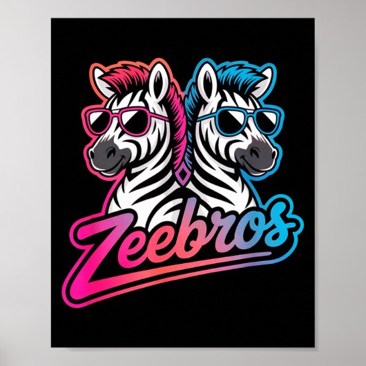 Zeebros Cute Zebra Duo Design For Zebros Lovers  Poster (Voorkant)