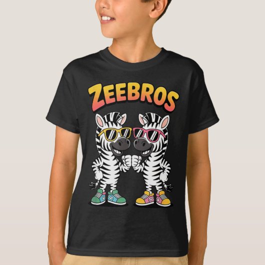 Zeebros Cute Zebra Duo Design For Zebros Lovers  T-shirt (Voorkant)