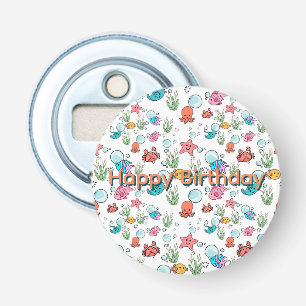 Zeecreatuur thema, zeecreatuur woonaccessoires button flesopener