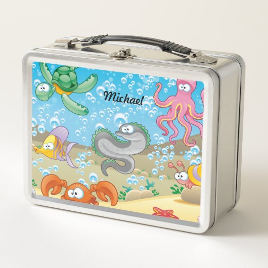 Zeedieren RVS Lunchbox (Voorkant)