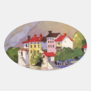 zeedorp Italië Toerisme Ovale Sticker