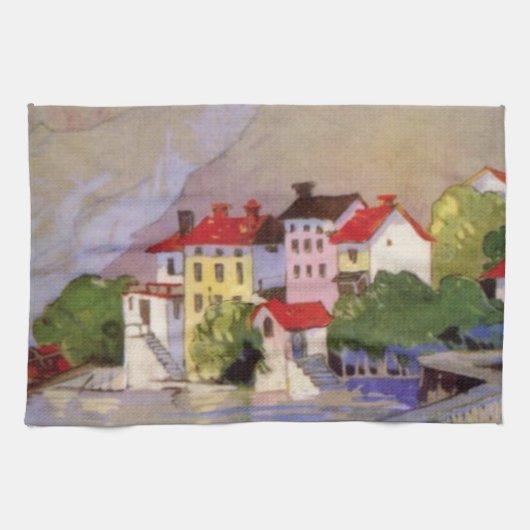  zeedorp Italië Toerisme Theedoek (Horizontaal)