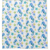 Zeeduivel en zeebrasem Waterverf Douchegordijn (Voorkant)