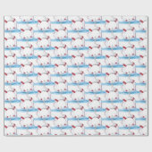 zeeduivel in waterspatten cadeaupapier (Vlak)