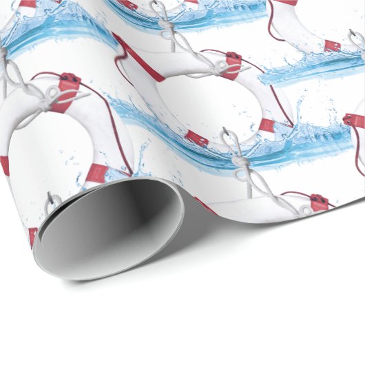 zeeduivel in waterspatten cadeaupapier (Rol Hoek)