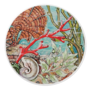 Zeeduivel van de onderzeese Zee Life Coral Crab Sh Keramische Knop