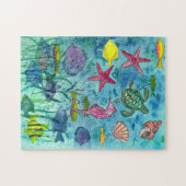 Zeeduivel zeepaardje legpuzzel (Horizontaal)