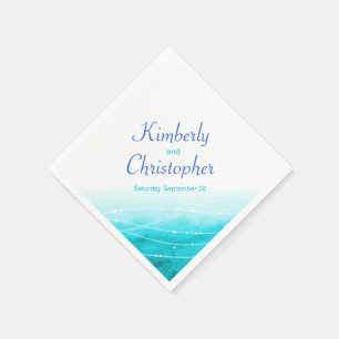 Zeeen blauw water, wit papier, inlegvel servetten