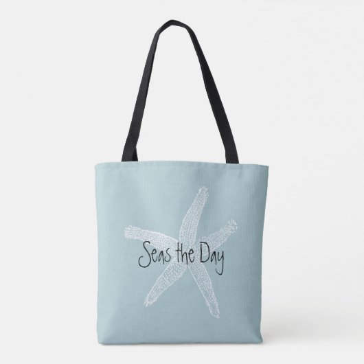 Zeeen de Dag  Startvis Illustration Blue Tote Bag (Achterkant)